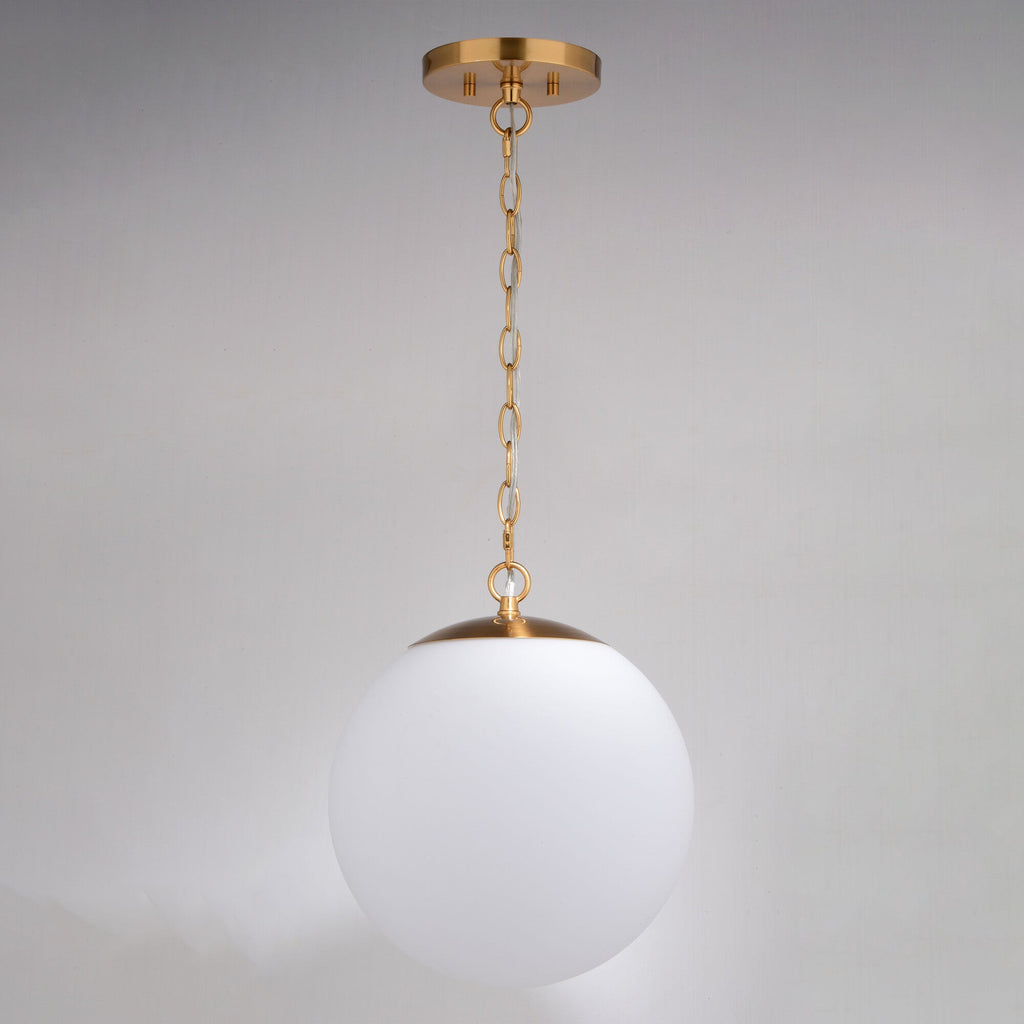 Linden 12 - in. 1 Light Globe Pendant Muted Brass - Orvon Lighting