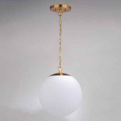 Linden 12 - in. 1 Light Globe Pendant Muted Brass - Orvon Lighting