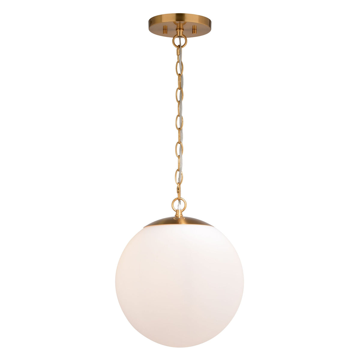 Linden 12 - in. 1 Light Globe Pendant Muted Brass - Orvon Lighting