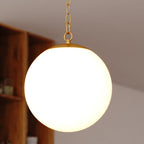Linden 12 - in. 1 Light Globe Pendant Muted Brass - Orvon Lighting