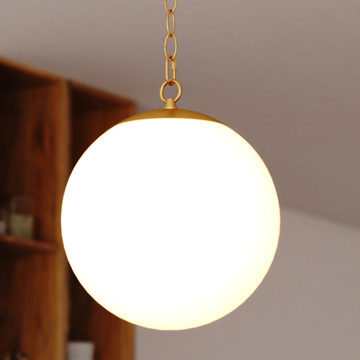 Linden 12 - in. 1 Light Globe Pendant Muted Brass - Orvon Lighting