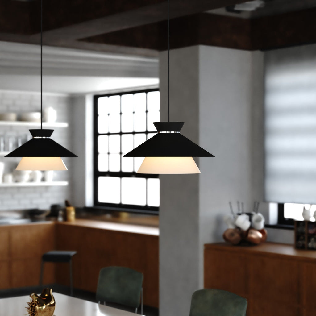 Loomis 15 - in. 1 Light Pendant Matte Black - Orvon Lighting