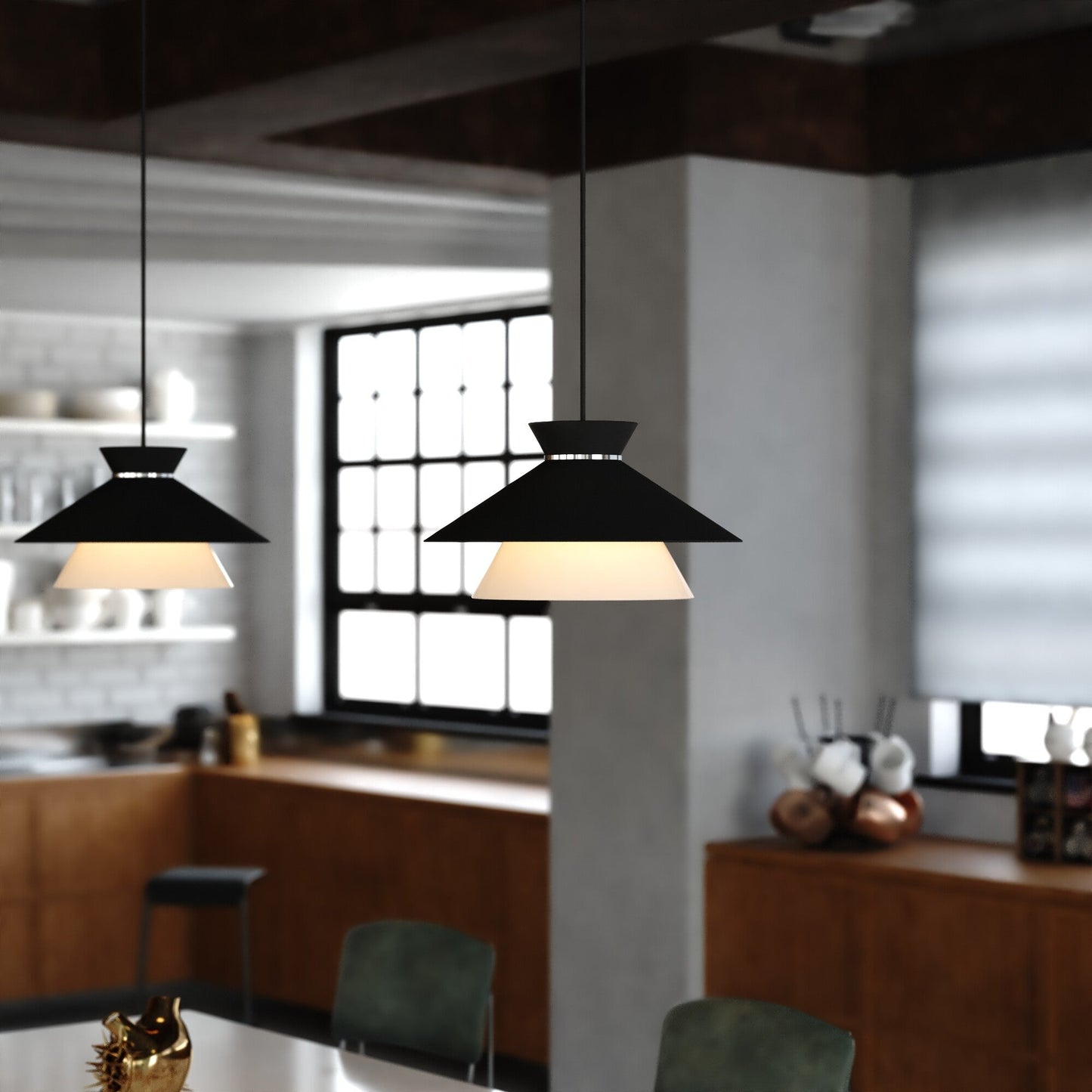 Loomis 15 - in. 1 Light Pendant Matte Black - Orvon Lighting
