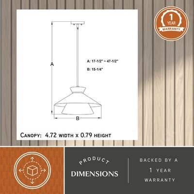 Loomis 15 - in. 1 Light Pendant Matte Black - Orvon Lighting