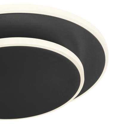 Luna Eclipse Two Circle Multiuse Modern Black Floor Lamp - Orvon Lighting