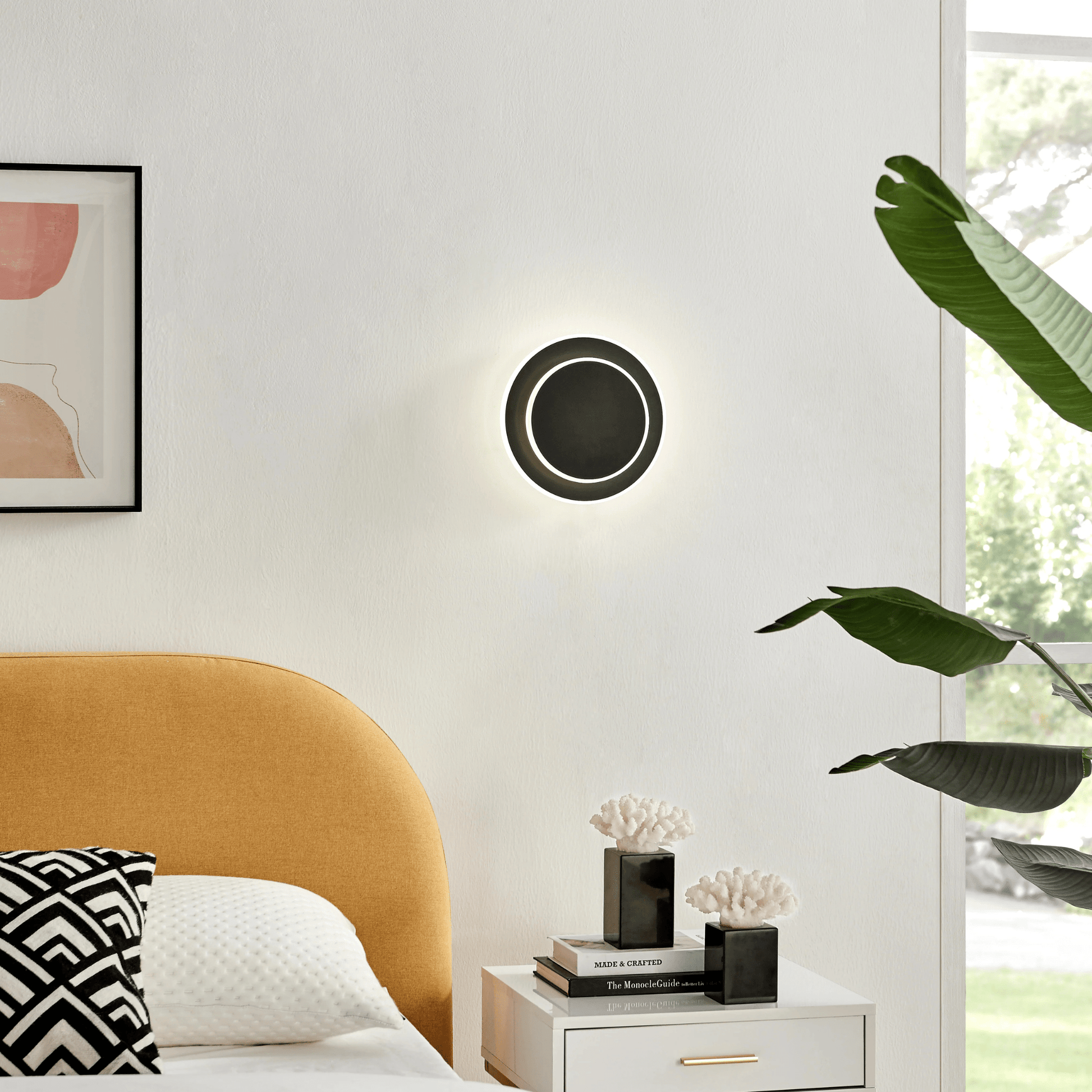 Luna Eclipse Two Circle Multiuse Modern Black Floor Lamp - Orvon Lighting
