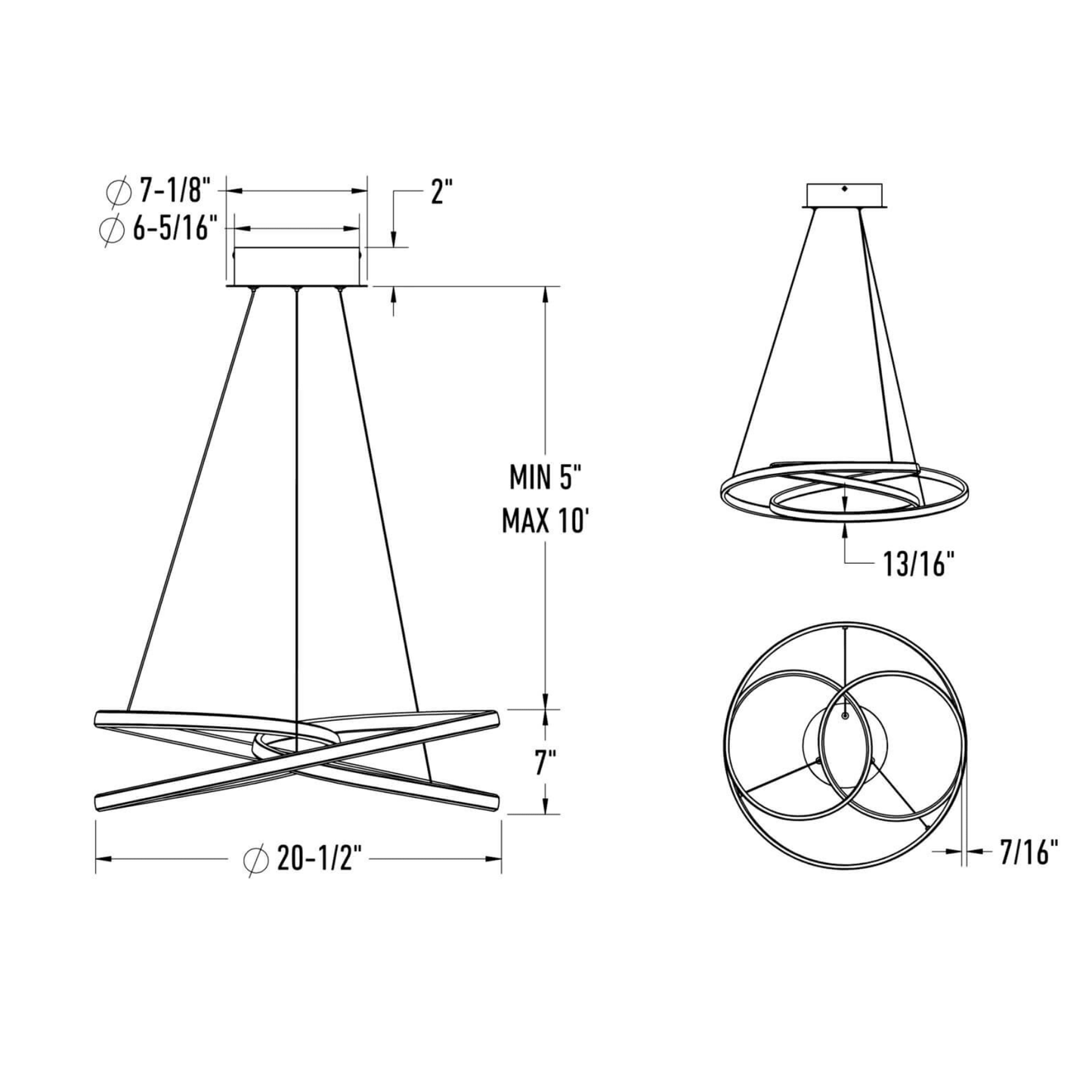 Luxury 21″ LED Pendant Light - Orvon Lighting