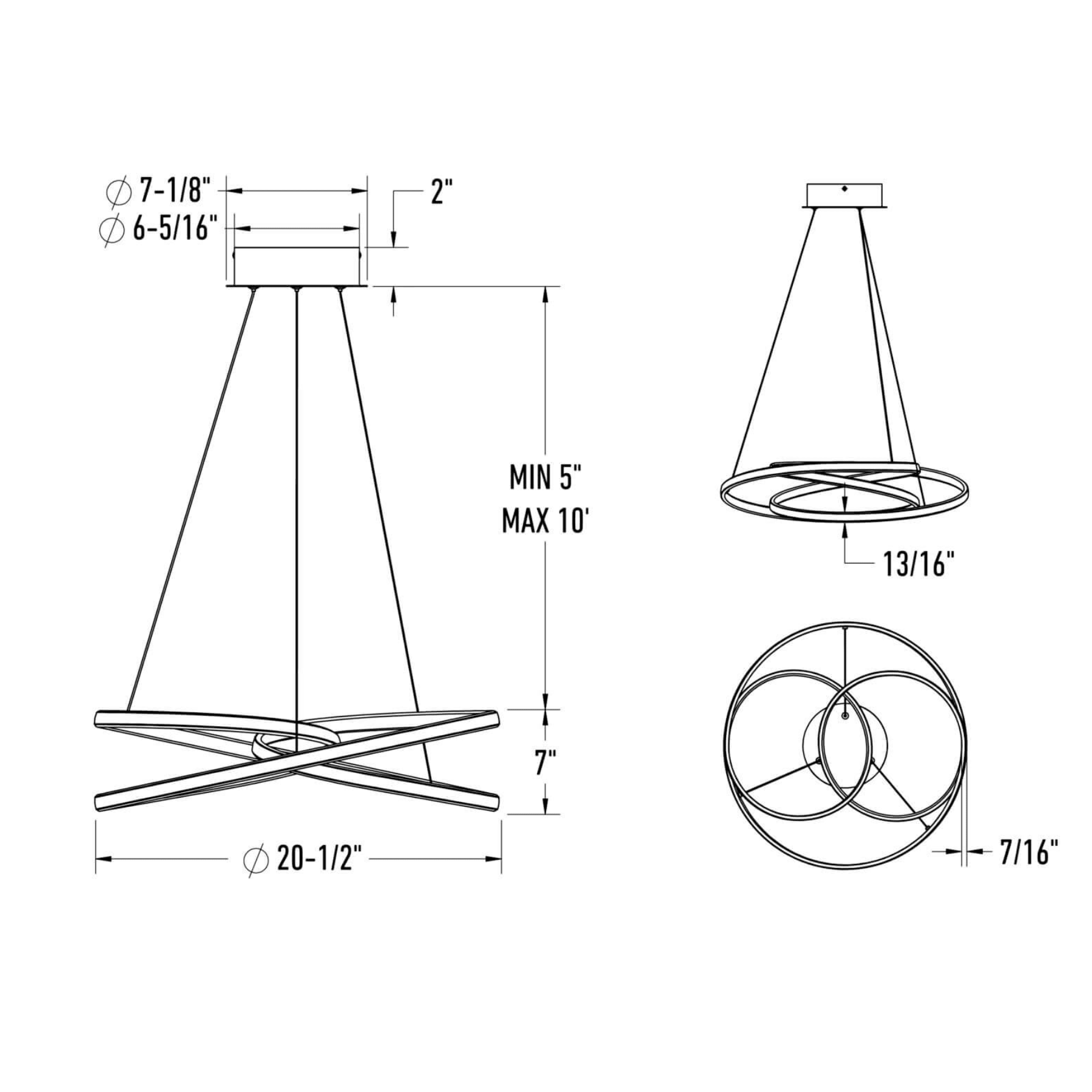 Luxury 21″ LED Pendant Light - Orvon Lighting