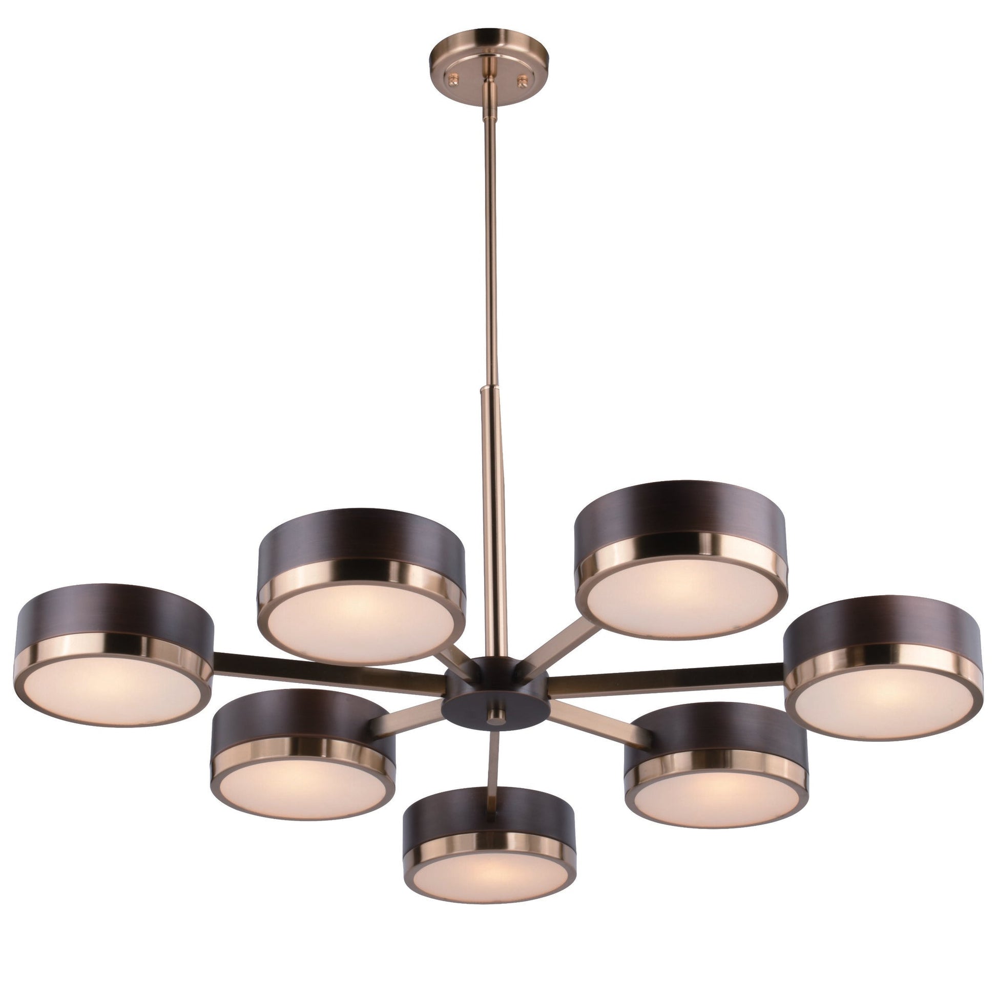 Madison 7L Chandelier Architectural Bronze and Natural Brass - Orvon Lighting