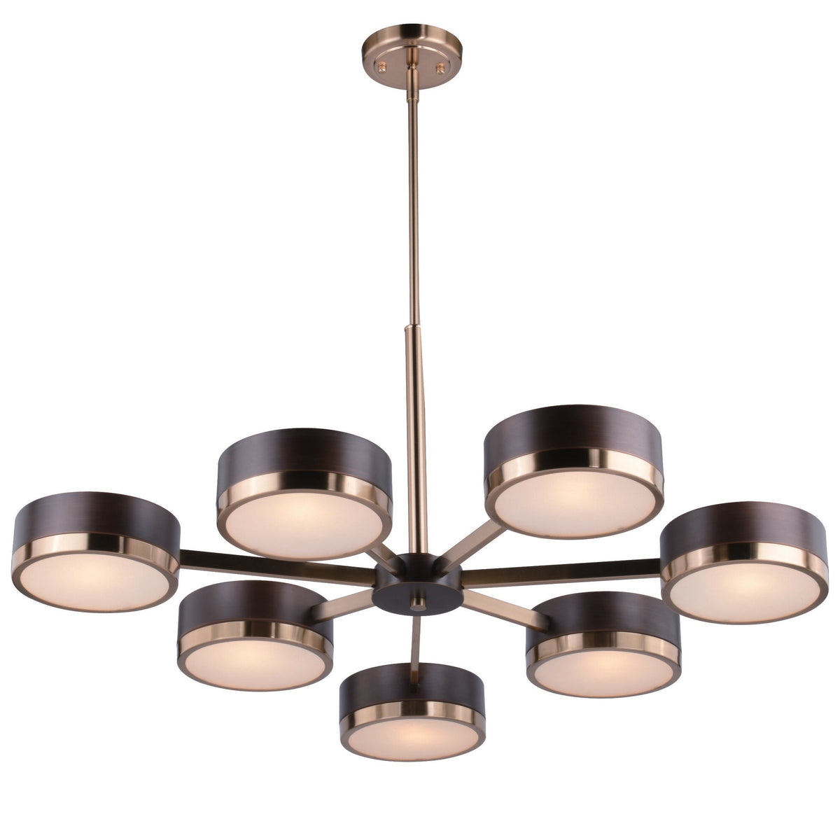 Madison 7L Chandelier Architectural Bronze and Natural Brass - Orvon Lighting