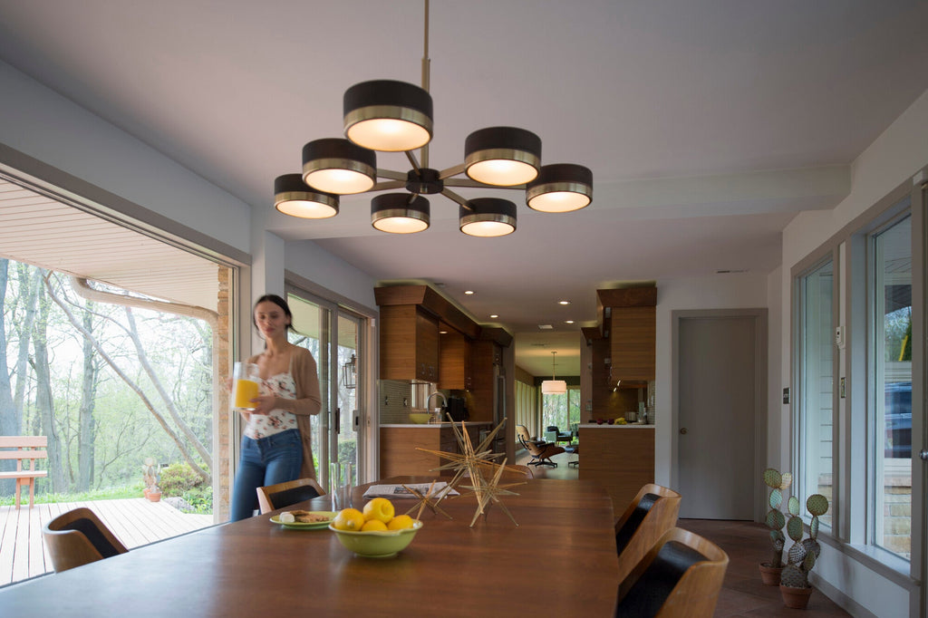 Madison 7L Chandelier Architectural Bronze and Natural Brass - Orvon Lighting