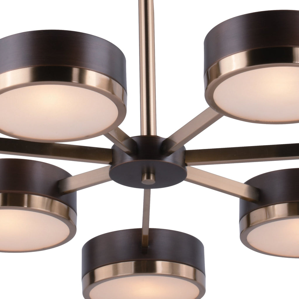 Madison 7L Chandelier Architectural Bronze and Natural Brass - Orvon Lighting