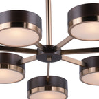 Madison 7L Chandelier Architectural Bronze and Natural Brass - Orvon Lighting
