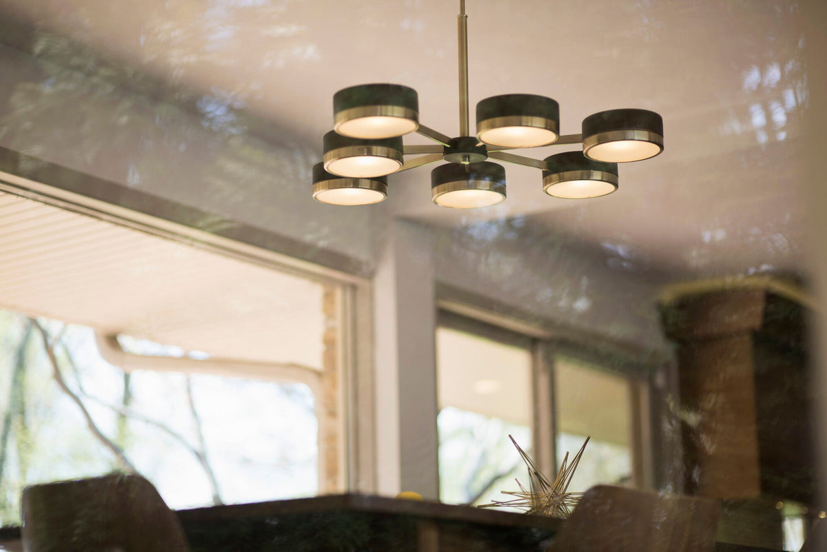 Madison 7L Chandelier Architectural Bronze and Natural Brass - Orvon Lighting