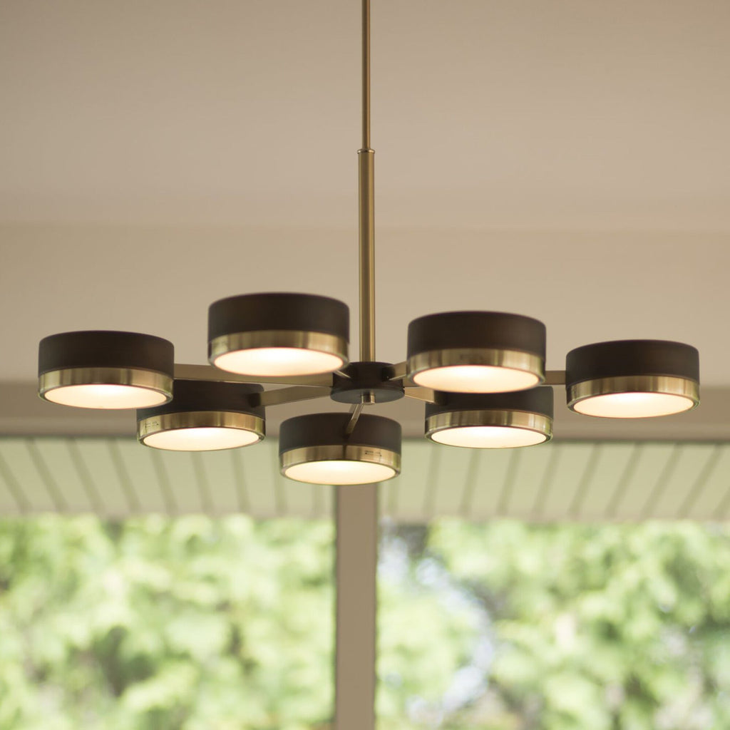 Madison 7L Chandelier Architectural Bronze and Natural Brass - Orvon Lighting