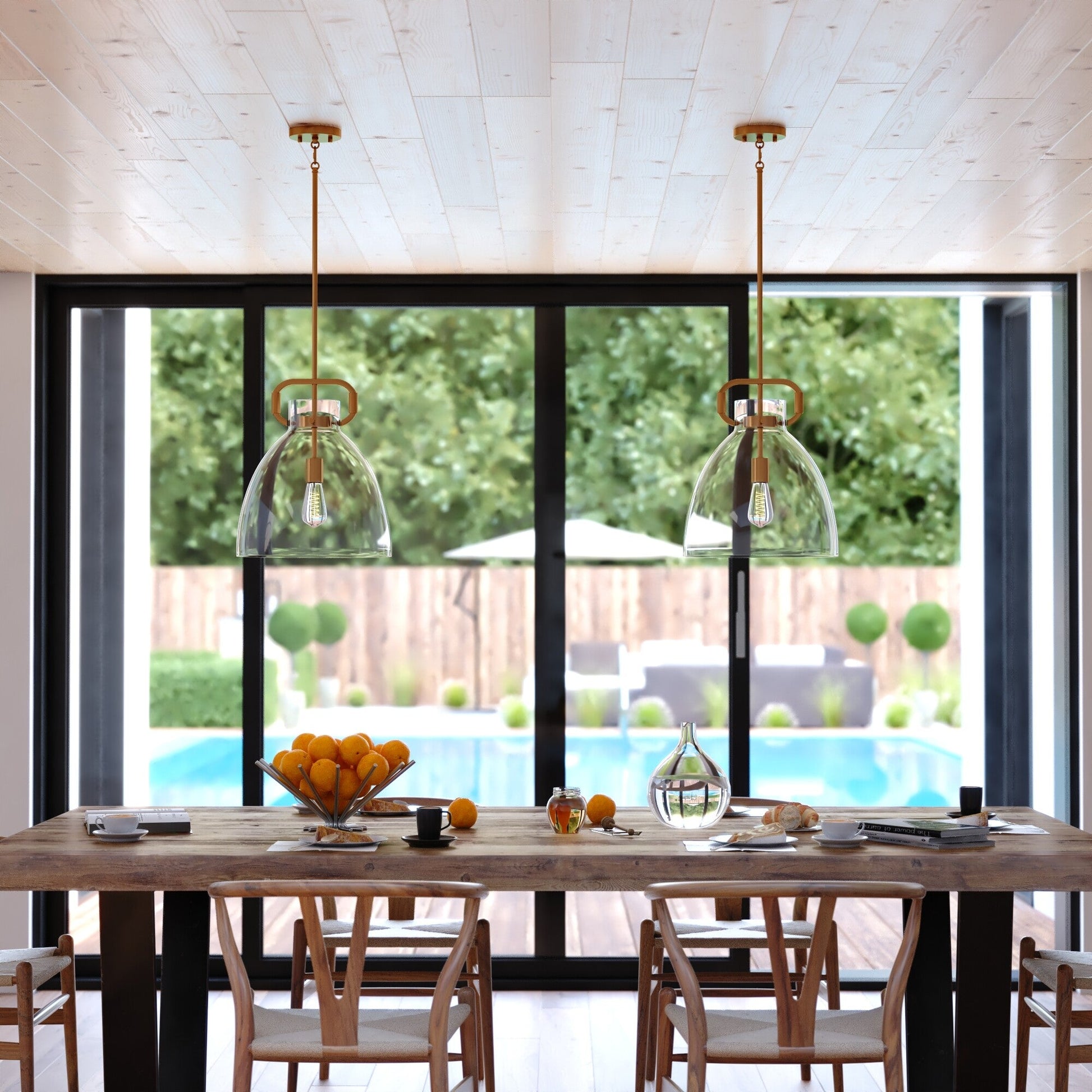 Madrona 14 - in. W Pendant Muted Brass - Orvon Lighting