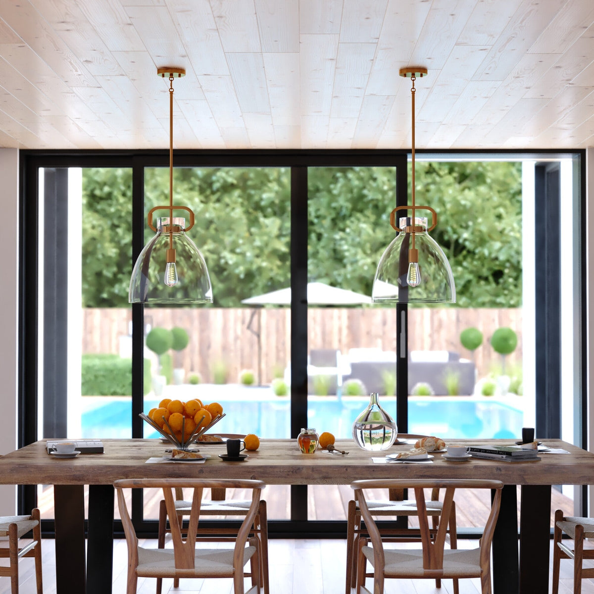 Madrona 14 - in. W Pendant Muted Brass - Orvon Lighting