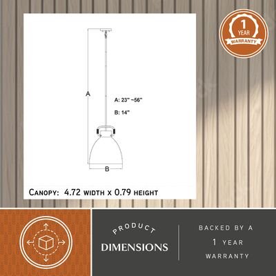 Madrona 14 - in. W Pendant Muted Brass - Orvon Lighting