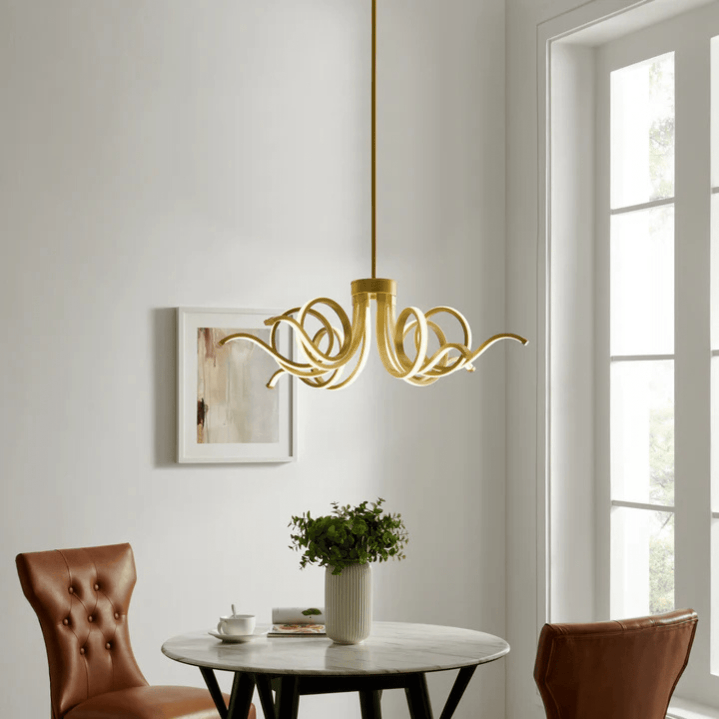 Magnolia LED Adjustable Chandelier Sandy Gold - Orvon Lighting