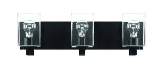 McClane 3 Light 24.25 inch Flat Black Vanity Light Wall Light 18524FB3 - Orvon Lighting