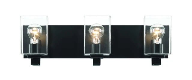 McClane 3 Light 24.25 inch Flat Black Vanity Light Wall Light 18524FB3 - Orvon Lighting