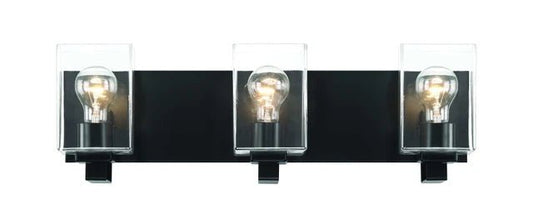 McClane 3 Light 24.25 inch Flat Black Vanity Light Wall Light 18524FB3 - Orvon Lighting