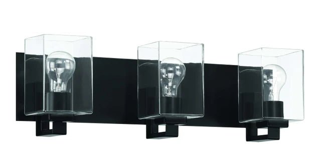 McClane 3 Light 24.25 inch Flat Black Vanity Light Wall Light 18524FB3 - Orvon Lighting