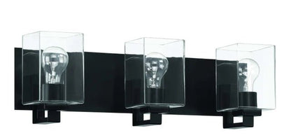 McClane 3 Light 24.25 inch Flat Black Vanity Light Wall Light 18524FB3 - Orvon Lighting