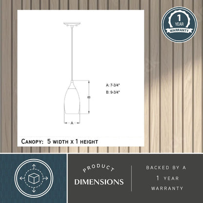 Milano 4.75 - in Mini Pendant Amber Fog Glass Satin Nickel - Orvon Lighting
