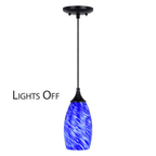 Milano 4.75 - in. Mini Pendant Azzura Glass Matte Black - Orvon Lighting