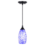 Milano 4.75 - in. Mini Pendant Azzura Glass Matte Black - Orvon Lighting