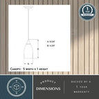 Milano 4.75 - in. Mini Pendant Azzura Glass Matte Black - Orvon Lighting