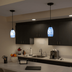 Milano 4.75 - in. Mini Pendant Azzura Glass Matte Black - Orvon Lighting