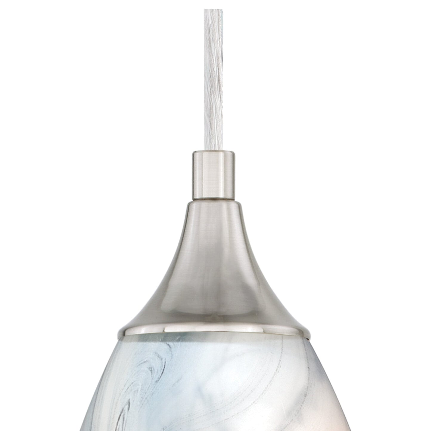 Milano 4.75 - in Mini Pendant Marble Swirl Glass Satin Nickel - Orvon Lighting