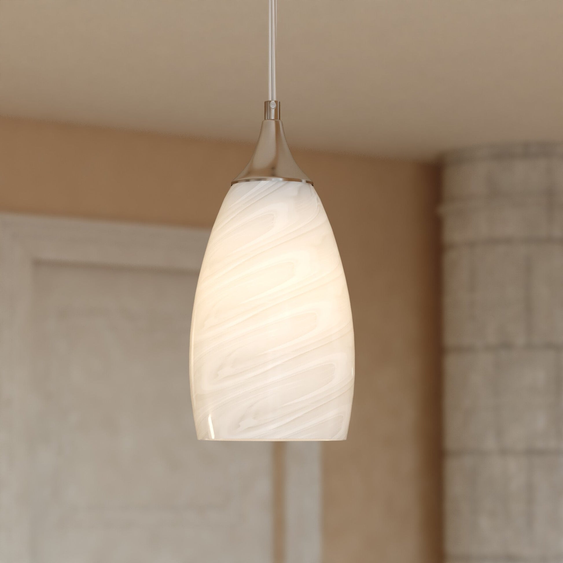Milano 4.75 - in W 1 Light Mini Pendant Alabaster Glass - Orvon Lighting