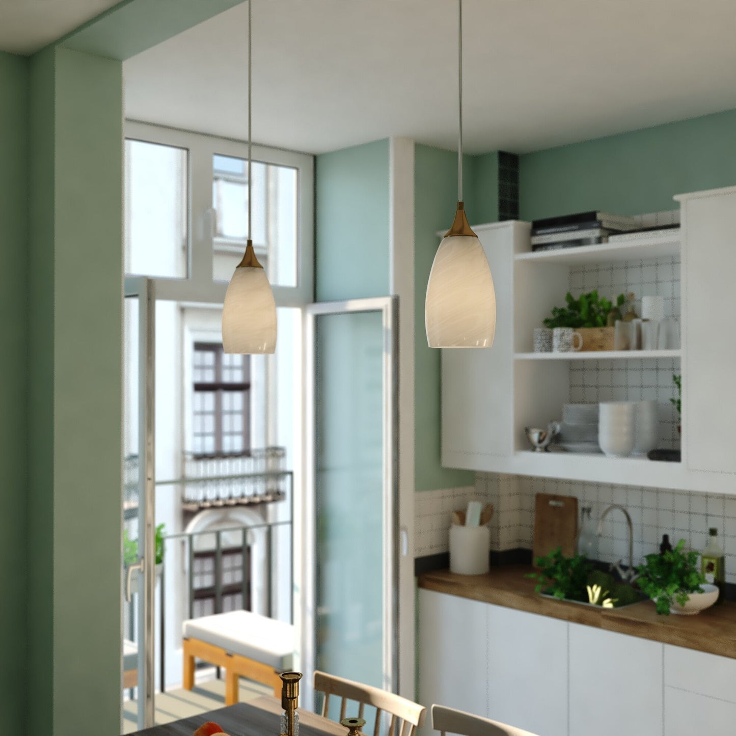 Milano 4.75 - in W 1 Light Mini Pendant Alabaster Glass - Orvon Lighting