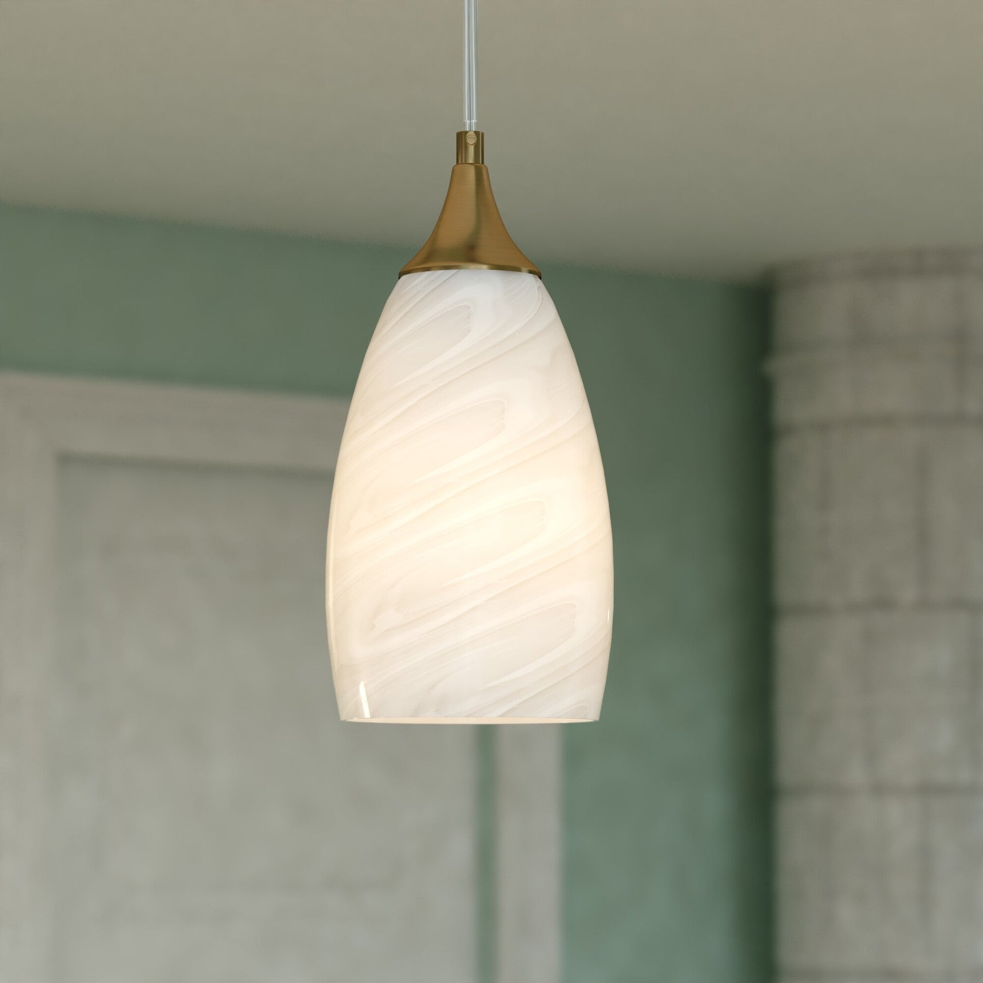 Milano 4.75 - in W 1 Light Mini Pendant Alabaster Glass - Orvon Lighting