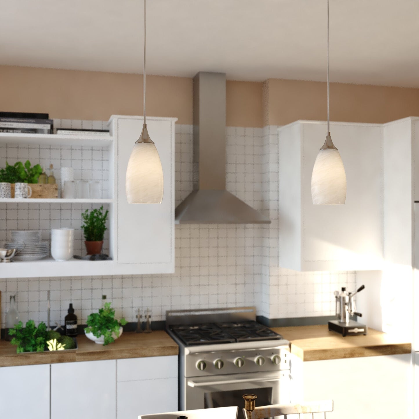 Milano 4.75 - in W 1 Light Mini Pendant Alabaster Glass - Orvon Lighting