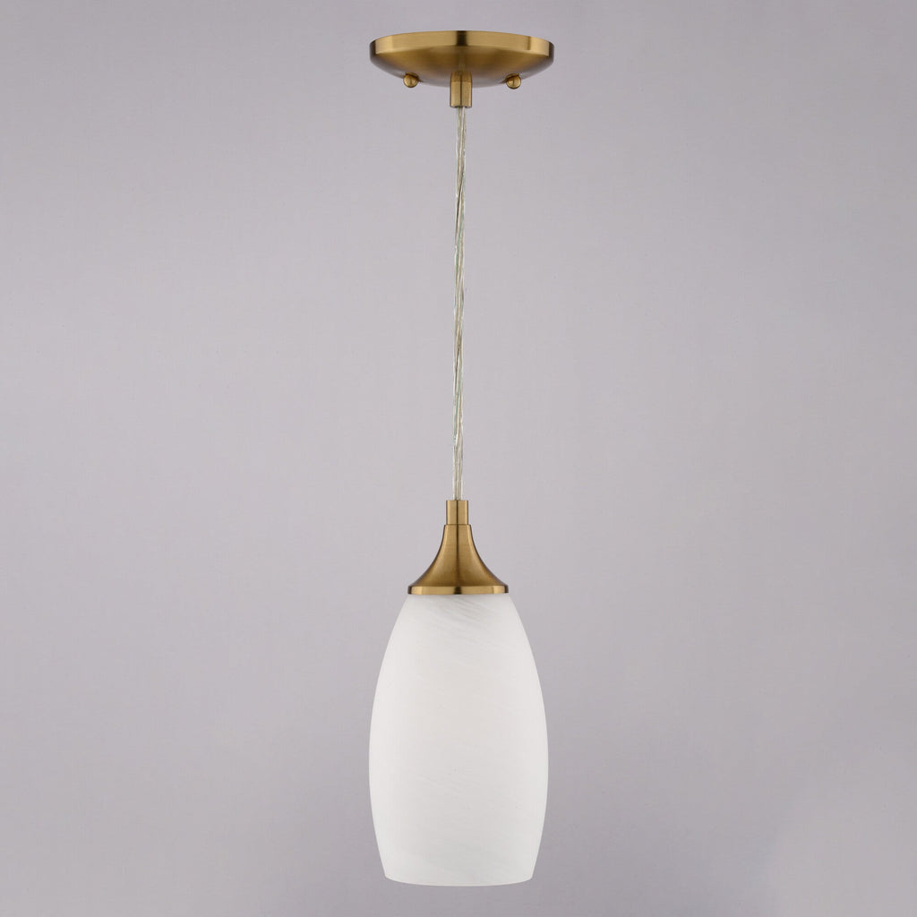 Milano 4.75 - in W 1 Light Mini Pendant Alabaster Glass - Orvon Lighting