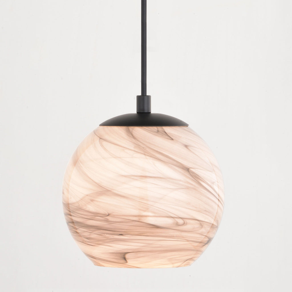 Milano 6.25 - in. Mini Pendant Marble Swirl Matte Black - Orvon Lighting