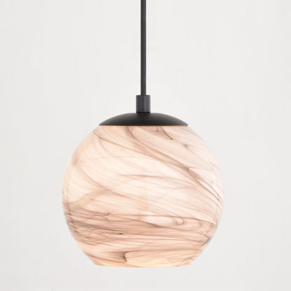 Milano 6.25 - in. Mini Pendant Marble Swirl Matte Black - Orvon Lighting