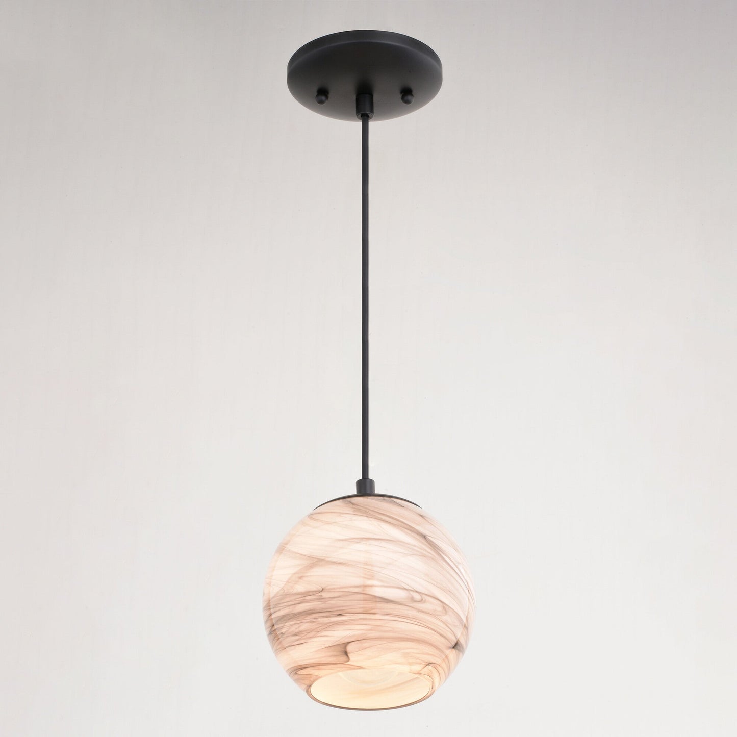 Milano 6.25 - in. Mini Pendant Marble Swirl Matte Black - Orvon Lighting