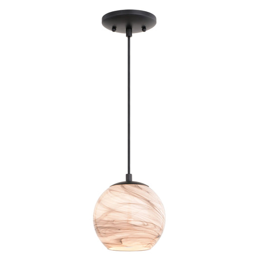 Milano 6.25 - in. Mini Pendant Marble Swirl Matte Black - Orvon Lighting