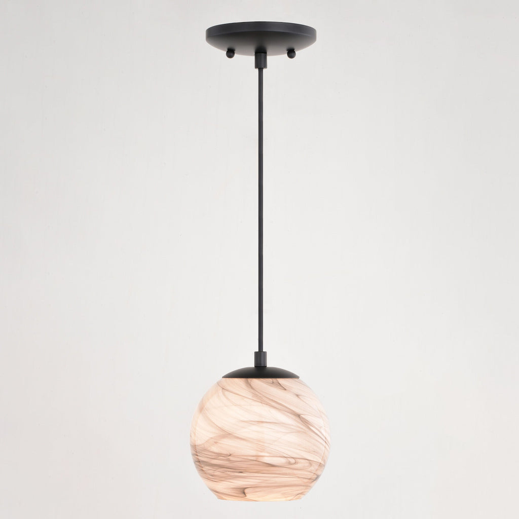Milano 6.25 - in. Mini Pendant Marble Swirl Matte Black - Orvon Lighting