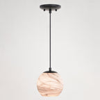 Milano 6.25 - in. Mini Pendant Marble Swirl Matte Black - Orvon Lighting