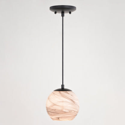 Milano 6.25 - in. Mini Pendant Marble Swirl Matte Black - Orvon Lighting
