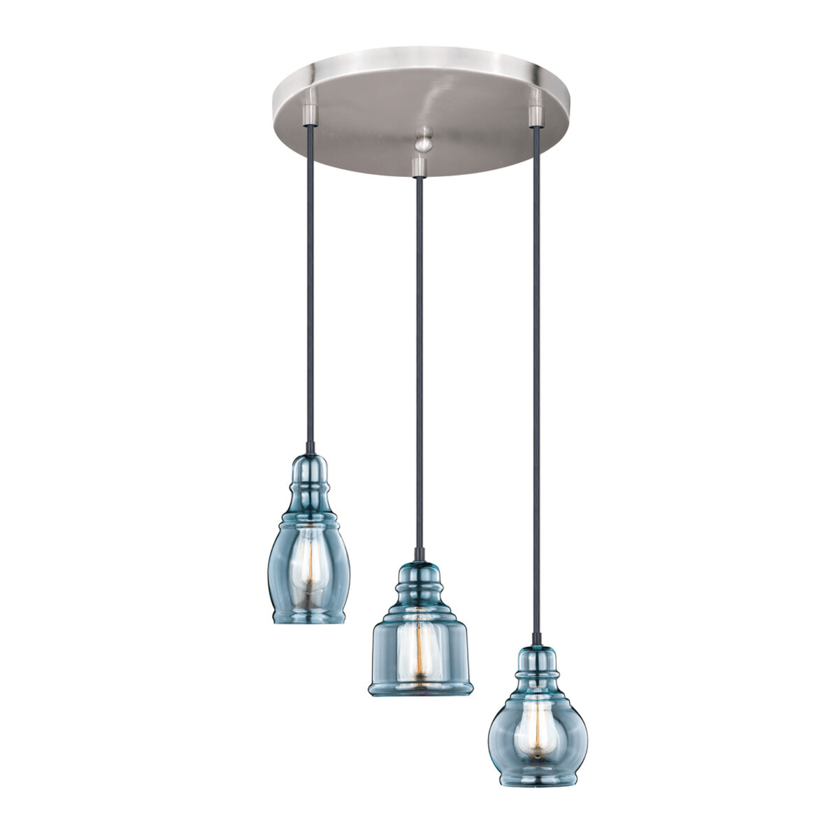 Millie 3L Assorted Mini Pendant Oil Rubbed Bronze and Satin Nickel - Orvon Lighting