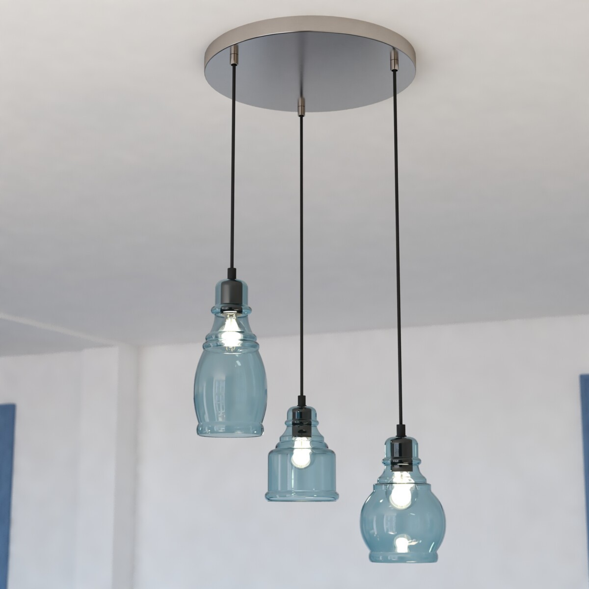 Millie 3L Assorted Mini Pendant Oil Rubbed Bronze and Satin Nickel - Orvon Lighting