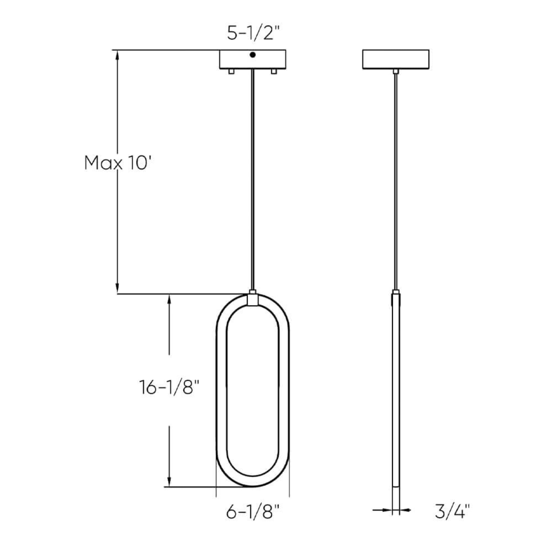 Modern 16″ LED Pendant Light - Orvon Lighting