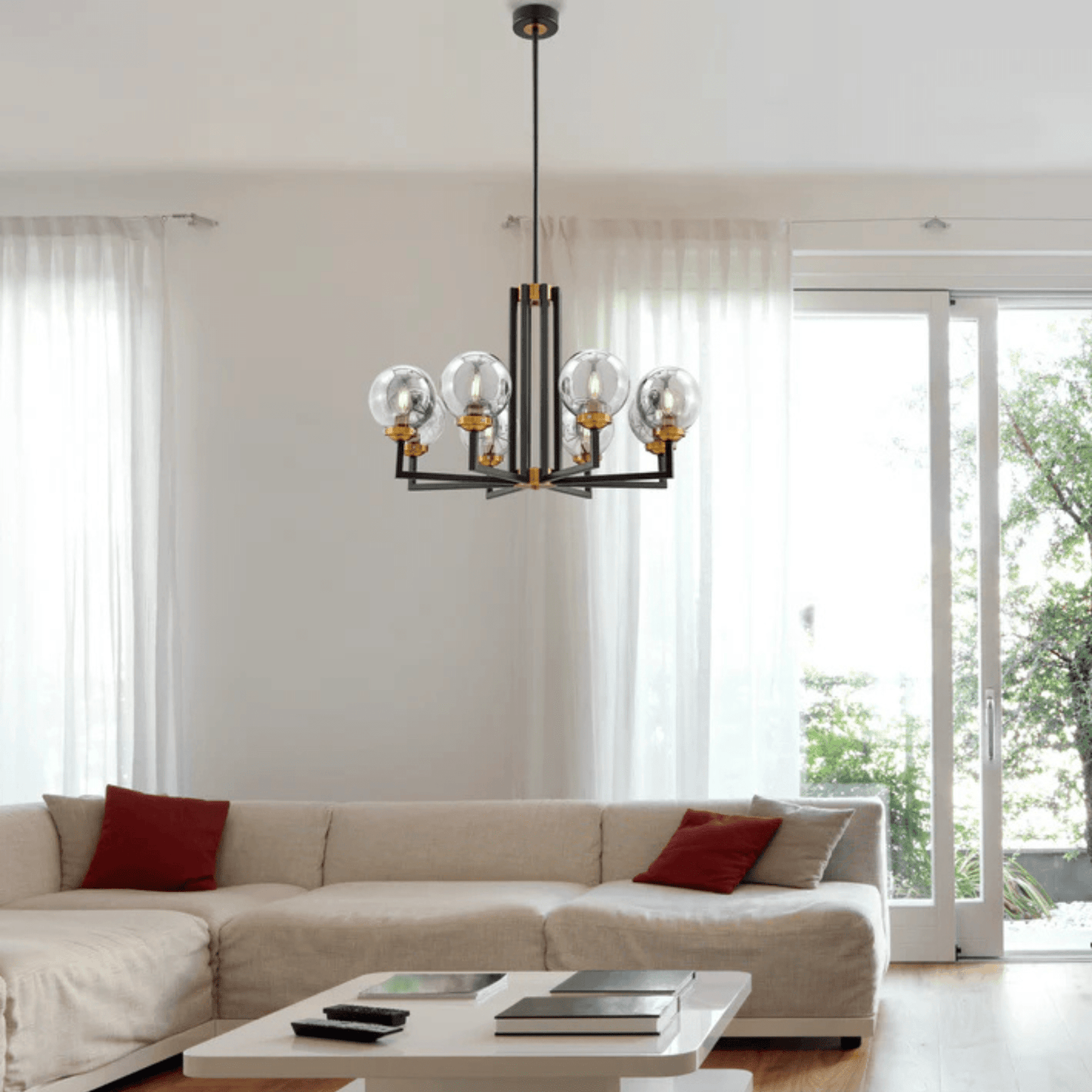 Monachopsis Large Chandelier Gold and Black - Orvon Lighting